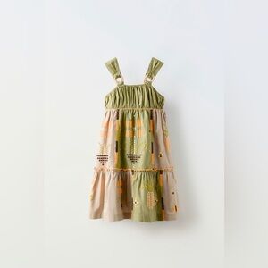 NWT ZARA GIRLS STRAPPY EMBROIDERED DRESS